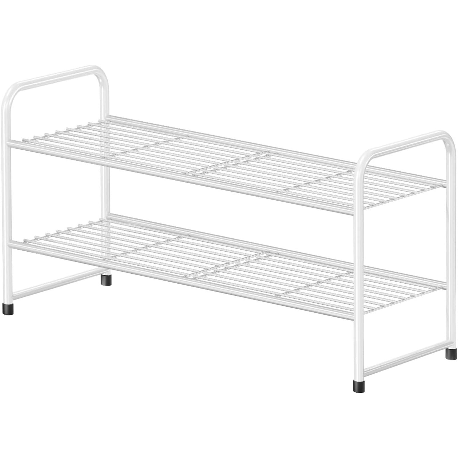 5 Tier Shoe Rack Closet Metal Heavy Duty, Stackable, Black