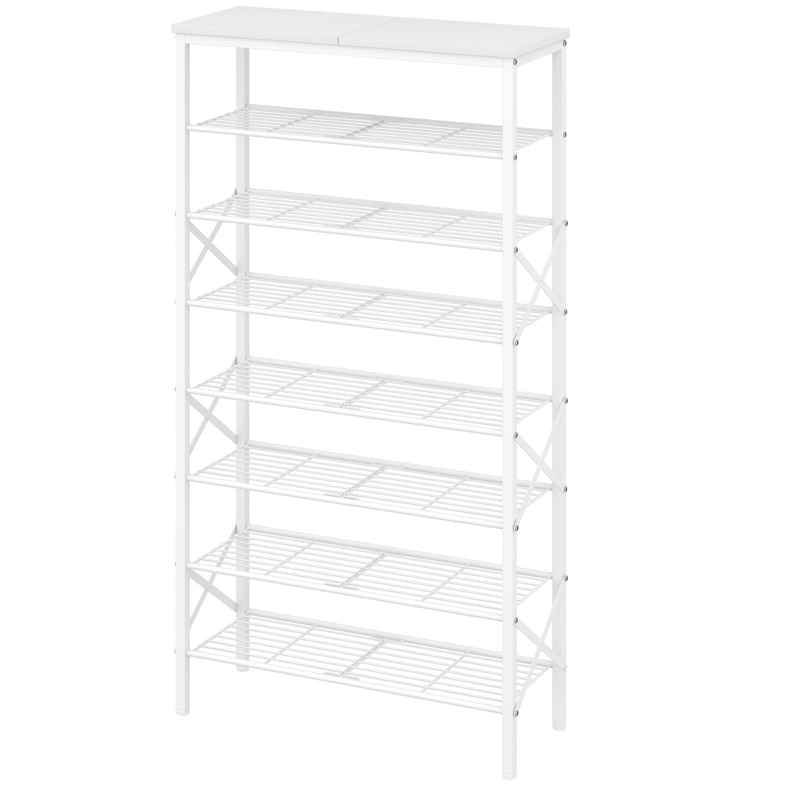 YATINEY 10 Tier Shoe Rack, Large Capacity Shoe Storage Organizer Holds 40 Pairs, Sturdy and Stable, for Entryway, Hallway, Closet, Dorm Room, Rustic Brown SS10BR