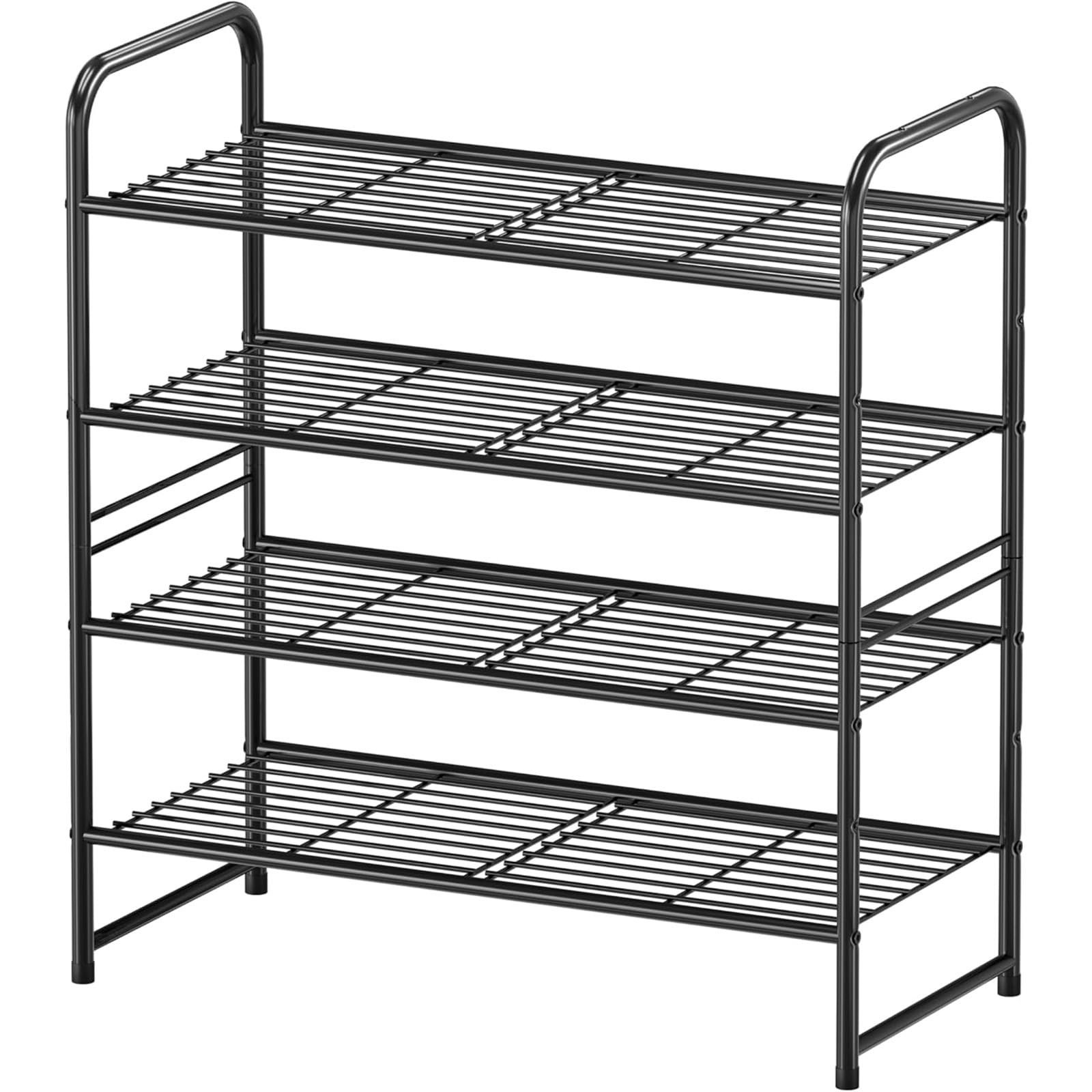 5 Tier Shoe Rack Closet Metal Heavy Duty, Stackable, Black