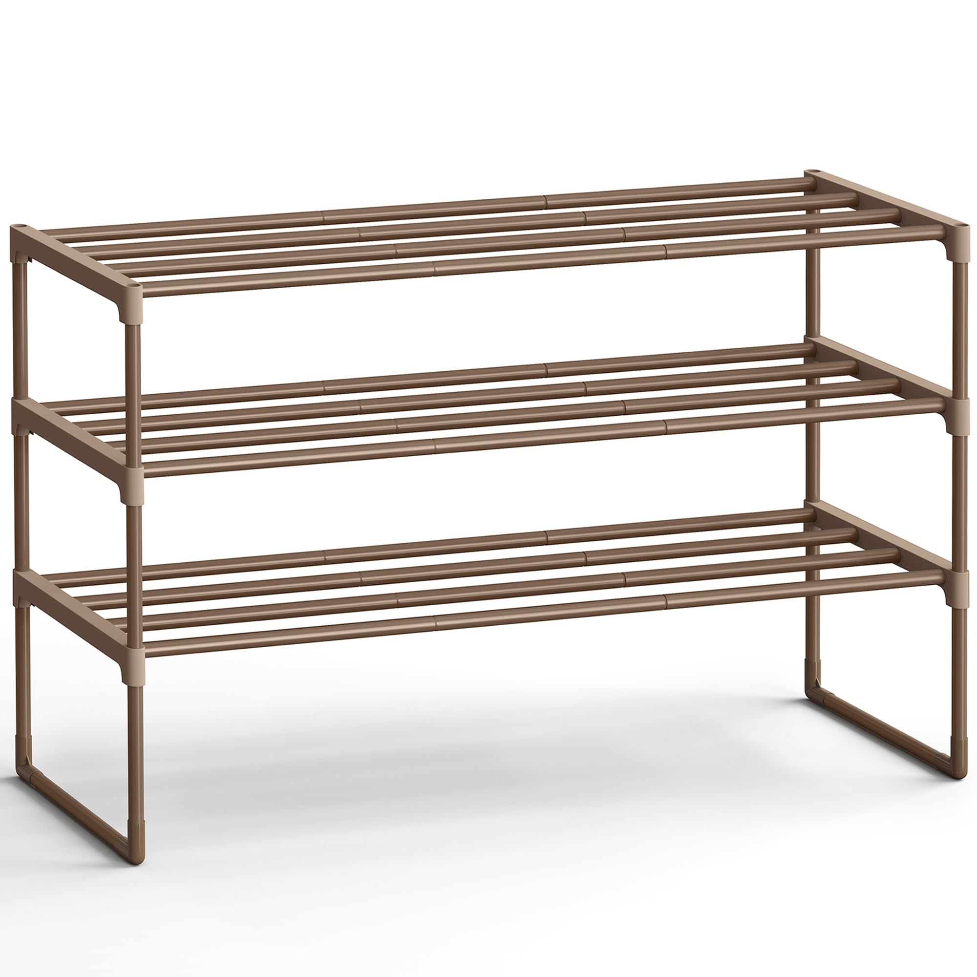 SONGMICS Shoe Rack, 4-Tier Shoe Organizer, Metal Storage Shelf, Upright or Upside Down, for 20-25 Pairs, Stackable, for Entryway, 11.8 x 36.2 x 29.1 Inches, Black ULSA14BK