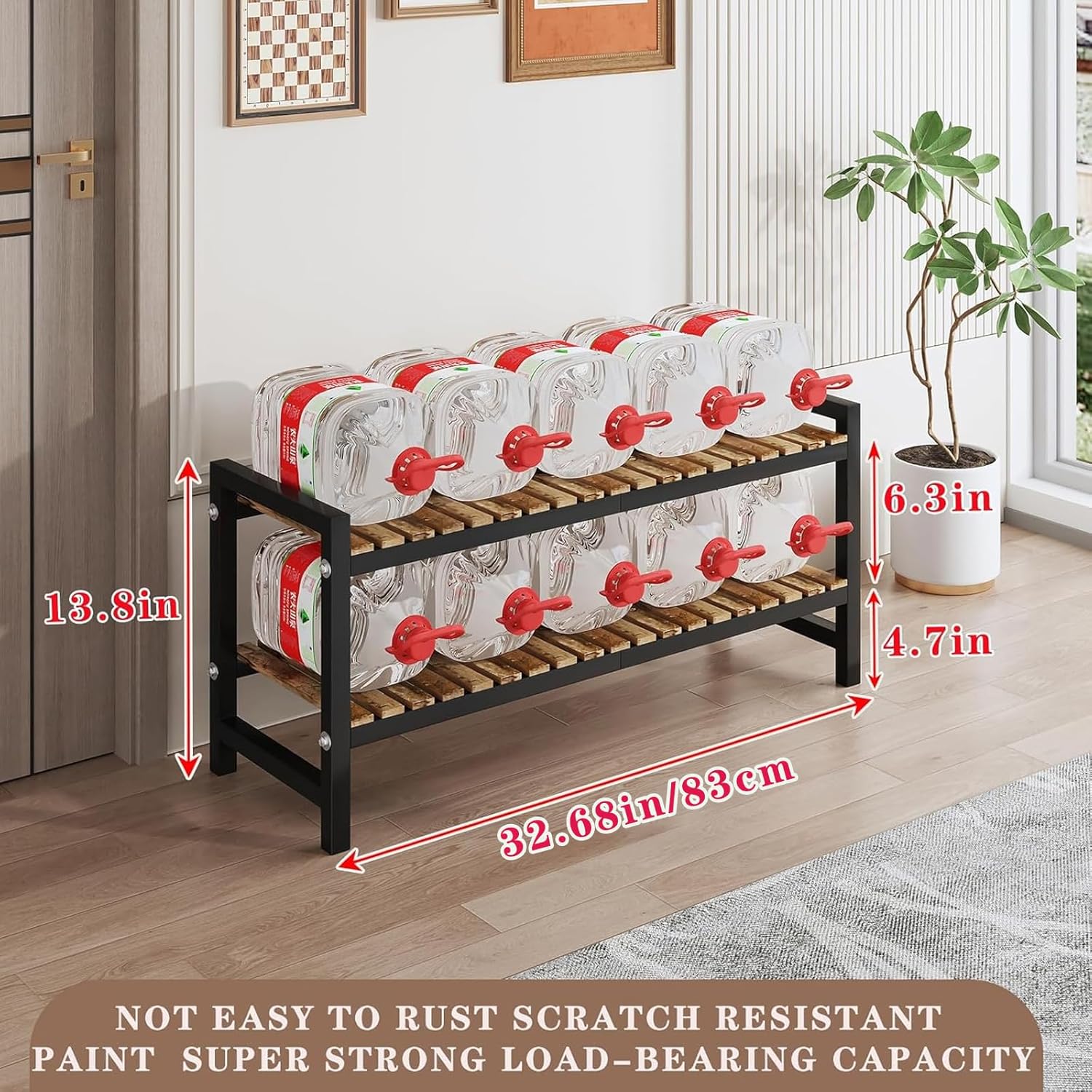 Shoe Rack Organizer for Small Spaces 2Tier Long Narrow Shoe Stand, Closet Shoe Rack, Small Shoe Shelf for Closet Entryway Corner Garage and Bedroom Front Door - Shoe Storage Combining Wood and Metal