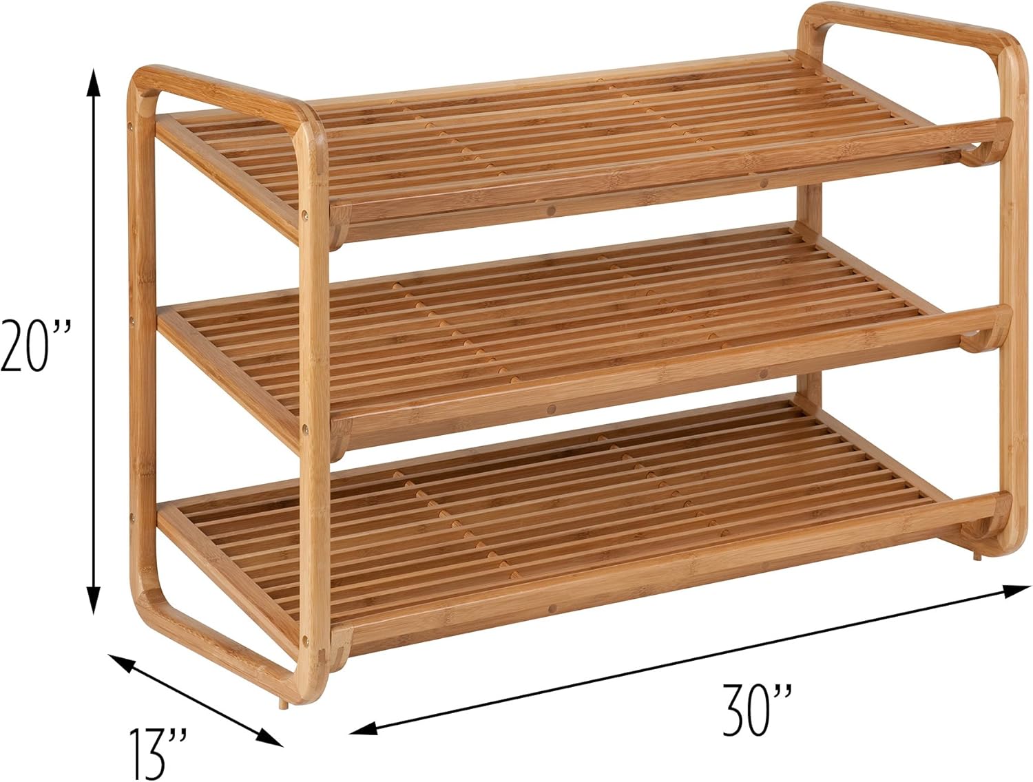 Honey-Can-Do SHO-01599 Bamboo 3-Tier Shoe Shelf