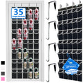 Heavy-Duty, over the door shoe organizer, Extra-Wide Large, shoe organizer, Holds 30 Pairs & Supports 100lbs, shoe rack, with Reinforced Grommets & Bamboo Rods, Fits Men's Size 12 & Boots, Black